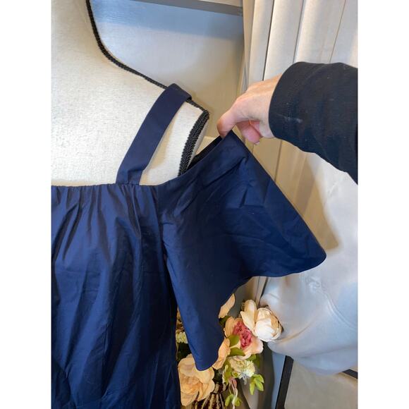 Tommy Hilfiger Preppy Navy Blue & White Cold Shoulder A-Line Dress EUC size XL - Picture 7 of 8